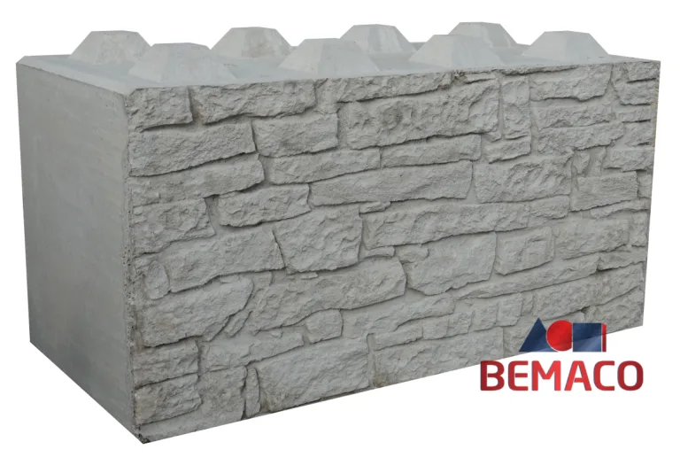 Bloc béton empilable matricé — vue produit