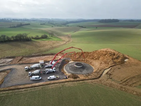 Sur le chantier des éoliennes de Foulzy