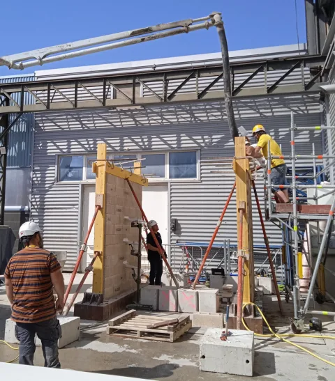 Résultat essai BEMABLOC - mur fini