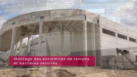 Projet DUO, aéroport CDG (93) : pose de la mezzanine et liaison avec la première rampe