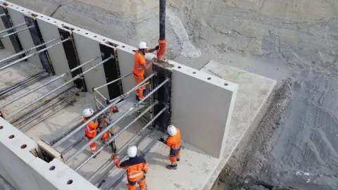 Murs en L béton soutènement