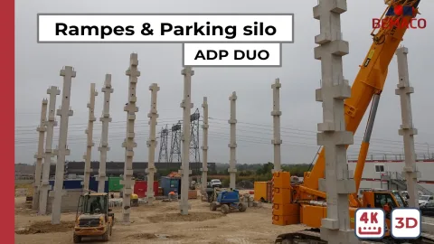 Projet DUO, aéroport CDG (93) : les rampes et le parking silo en préfabriqué