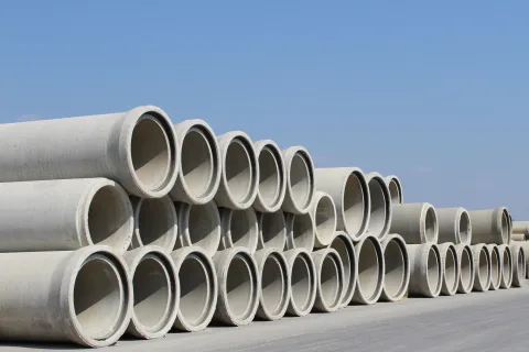 Chantier assainissement béton