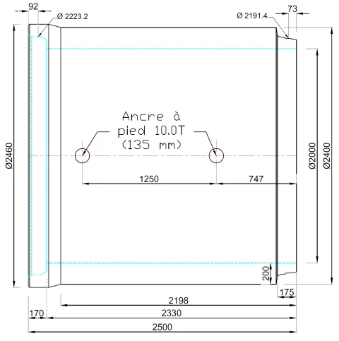 Schéma technique Ø2000