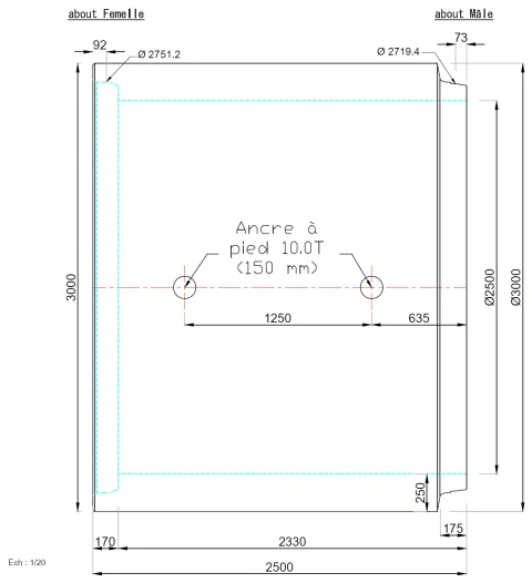 Schéma technique Ø2500