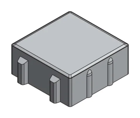 Pavé drainant béton 20×20 cm avec écarteurs — vue 3D