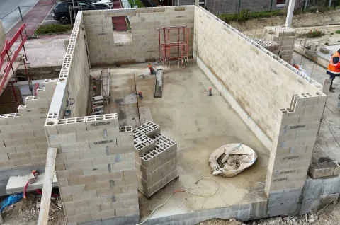 Chantier Épernay - élévation des murs